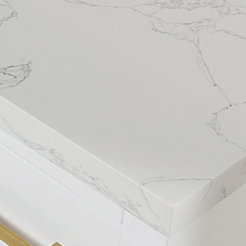 Altair Gavino Bath Vanity with Grain White Composite Stone Top and Mirror