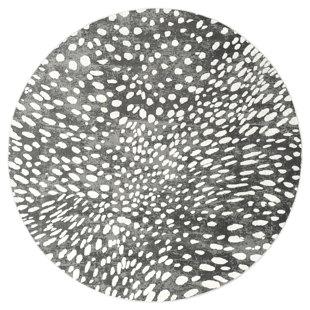 N Natori Serengeti Charcoal Spotted Area Rug