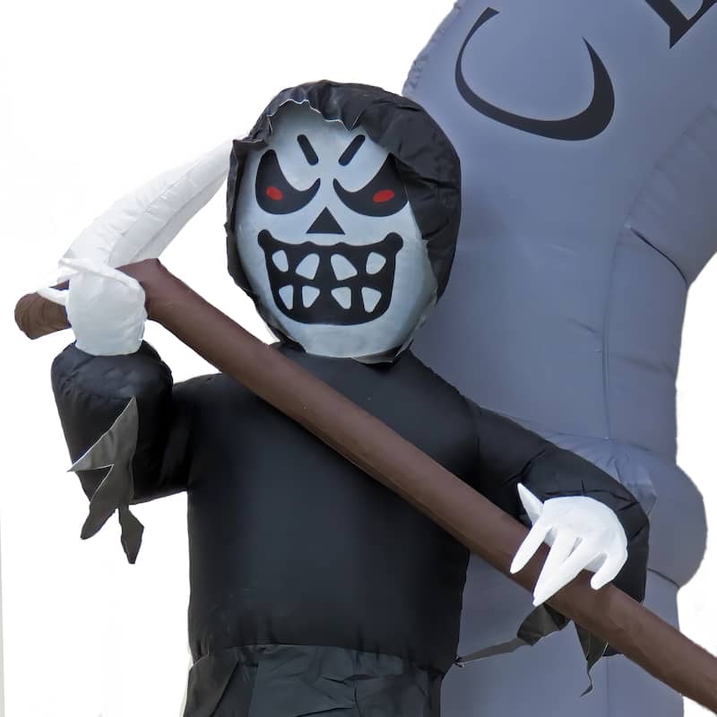 National Tree Company 12 ft. Inflatable Halloween Ghost Arch, 7 White LED Lights- UL