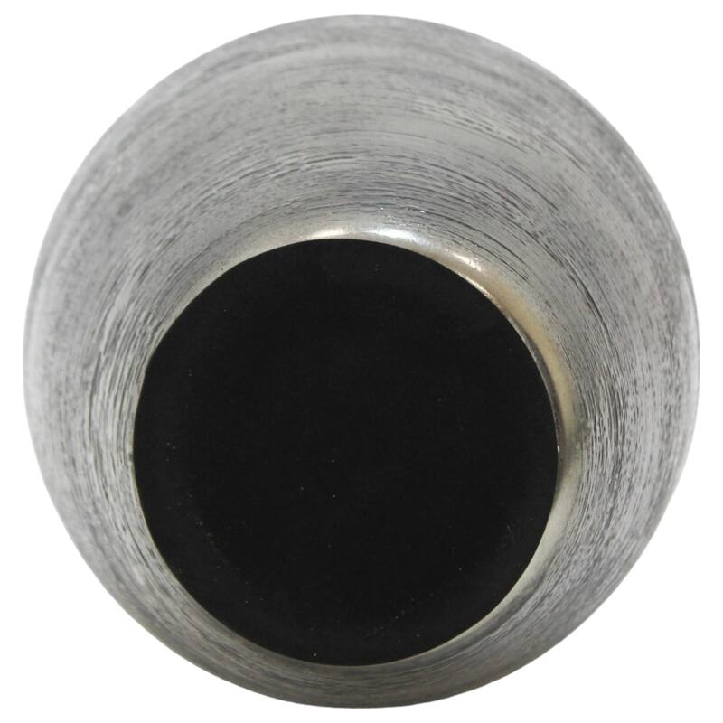 Sophisticated Glass Table Vase with Metal Topper - Gunmetal & Metallic