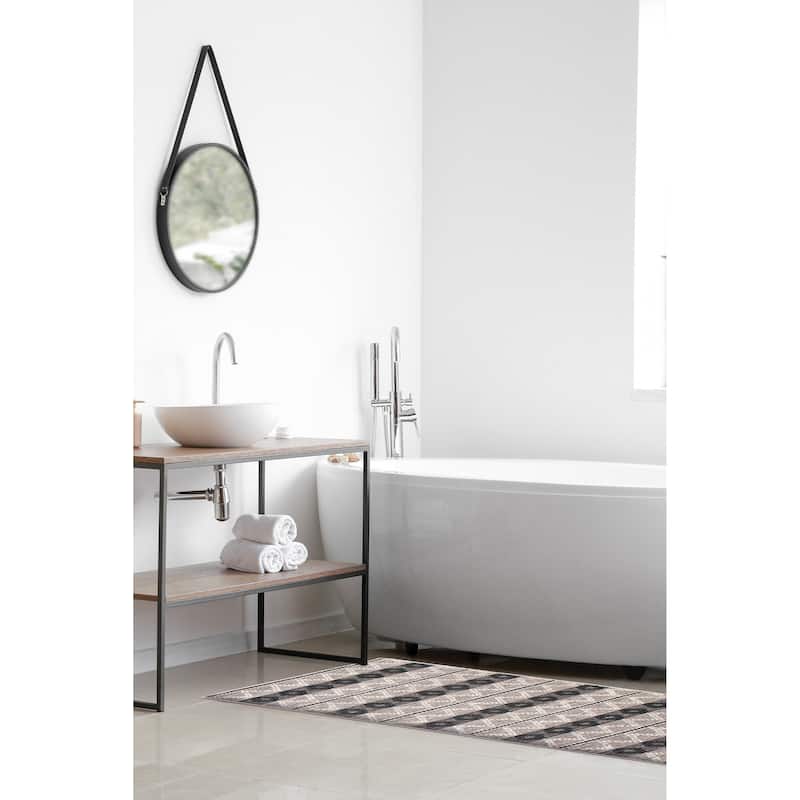 ECARPETGALLERY Braid weave Sienna Cream, Grey Wool Rug - 2'8 x 10'0