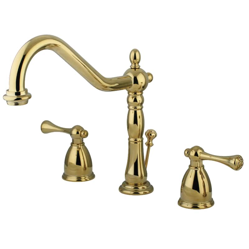 Kingston Brass English Vintage Widespread Bathroom Faucet with Pop-Up - Polished Brass