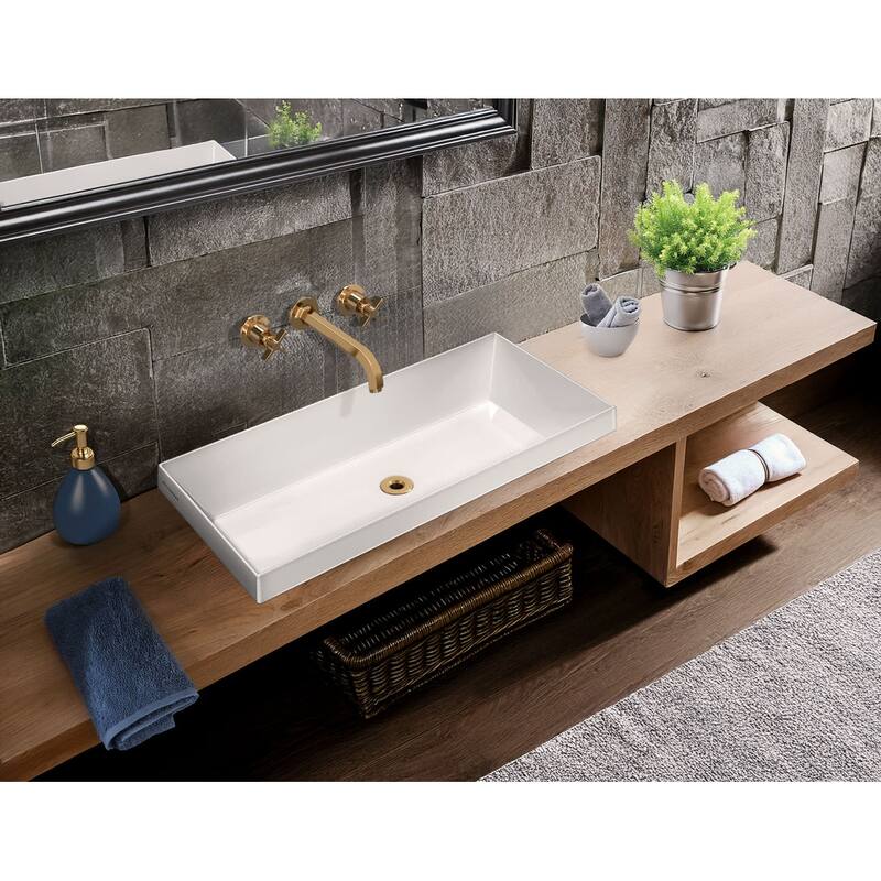 Whitehaus B-AGS80 31-1/2" Rectangular Vitreous China Semi-Recessed