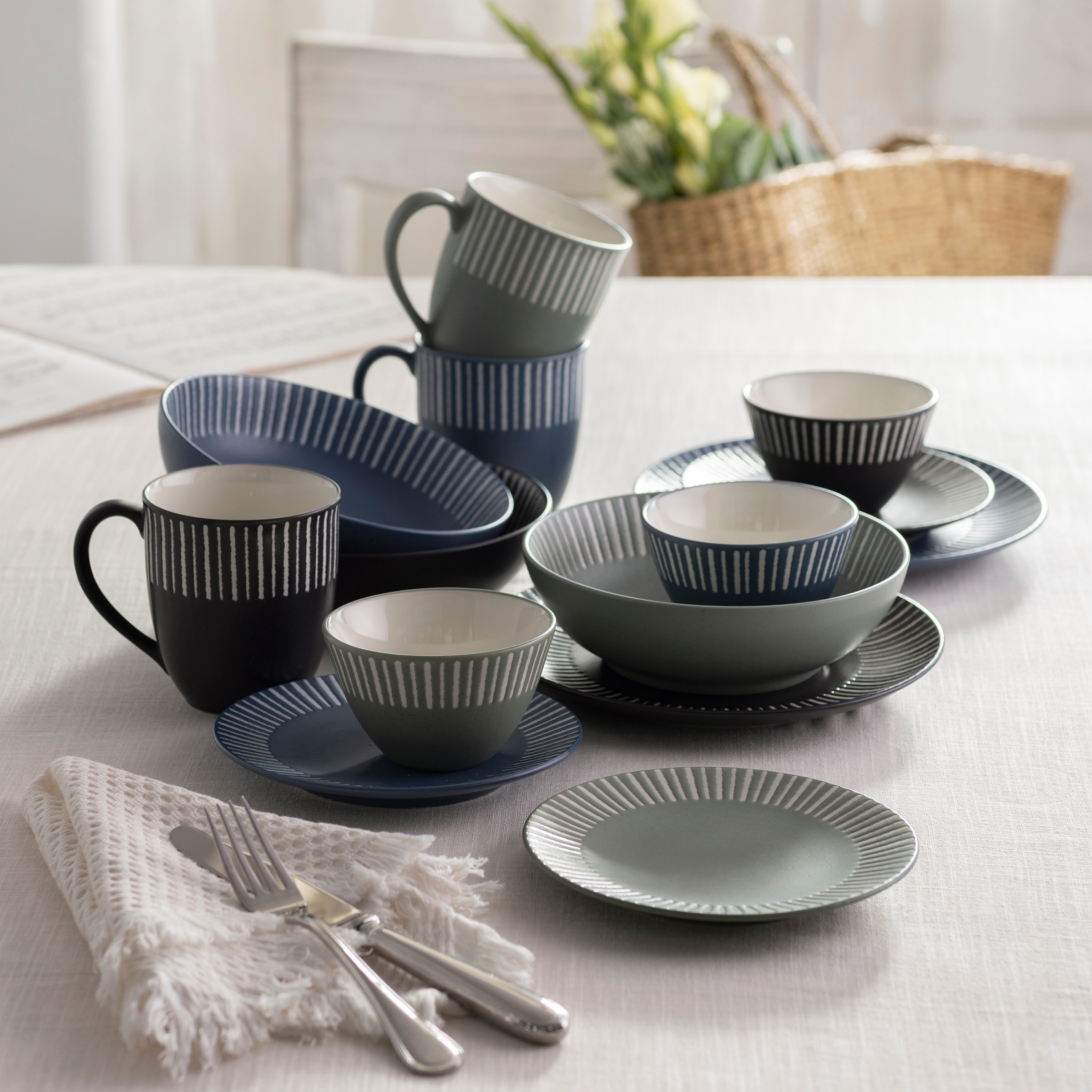 Noritake Colorwave Stripe Set of 4 Cereal Bowls, 7
