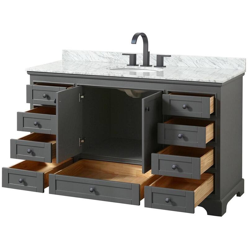 Wyndham Collection Deborah 60" Free Standing Single Vanity Set with