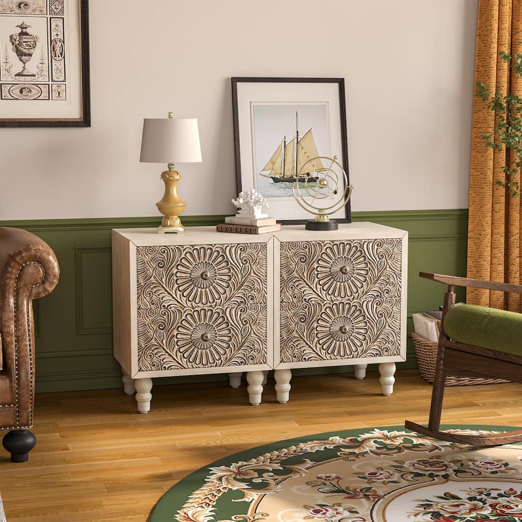 COSIEST Mid-Century Modern Nightstands with Drawer (Set of 2)