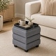 preview thumbnail 27 of 30, Aria Home Tessa Storage Ottoman Cube with Tray Top Seat Bench