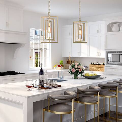 Modern Contemporary 1-light Large 12-inch Gold Kitchen Island Pendant Lights Dimmable