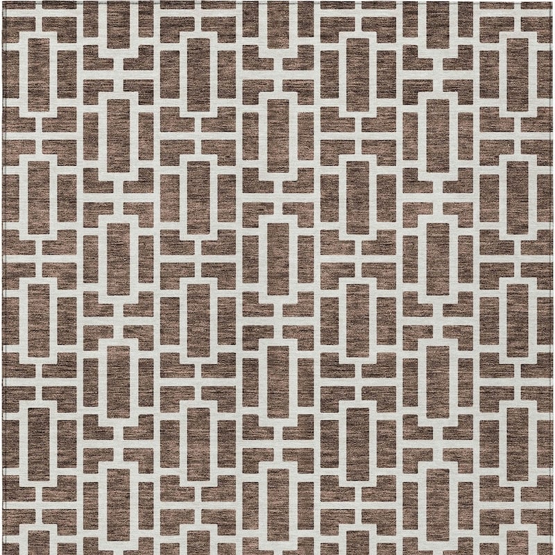 HomeRoots Geometric Transitional Rectangle Outdoor Rug