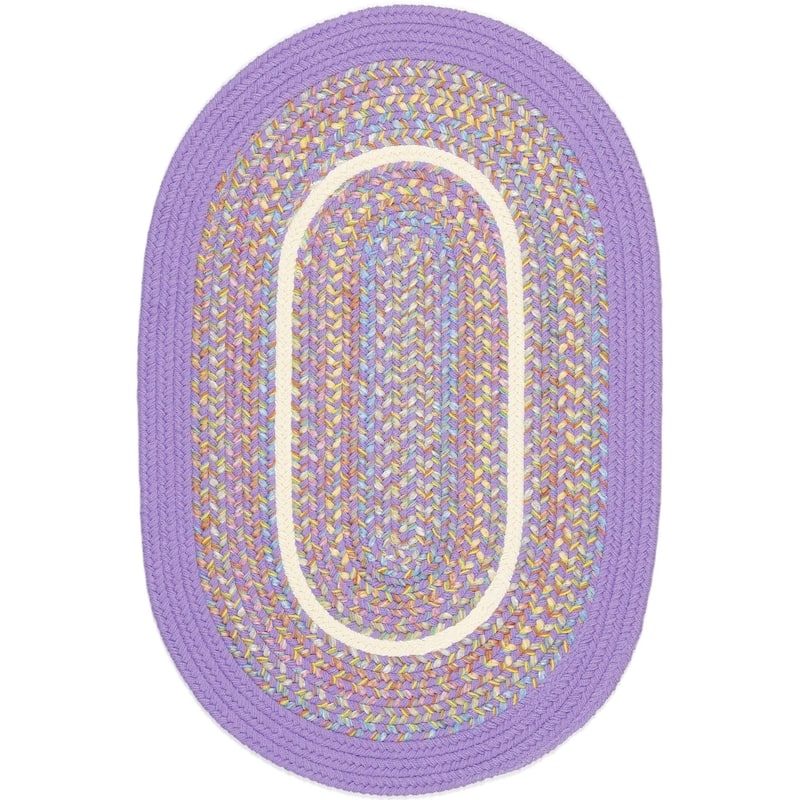 Rhody Rug Kid's Place Indoor/Outdoor Braided Area Rug - Violet - 8' x 11' Oval