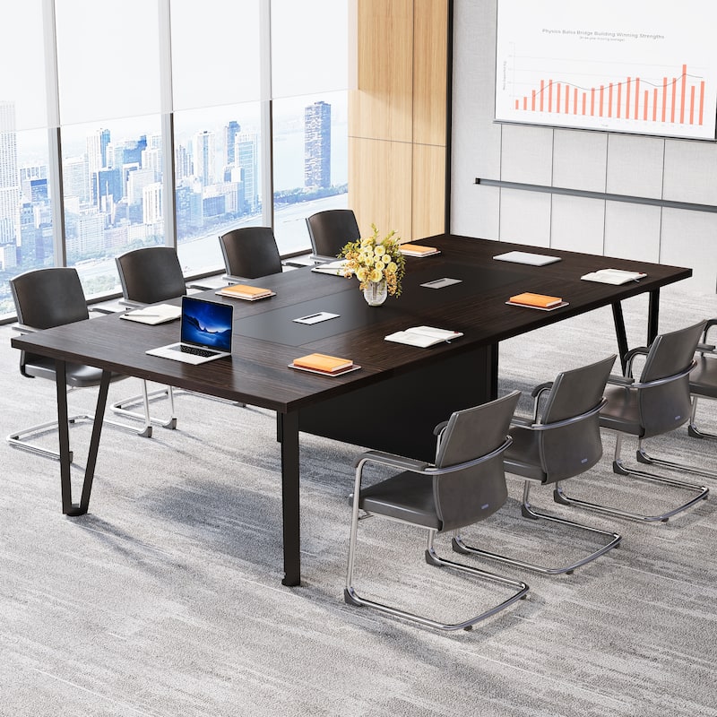 94-inch Large Conference Meeting Table with Two Cable Holes for Office - N/A