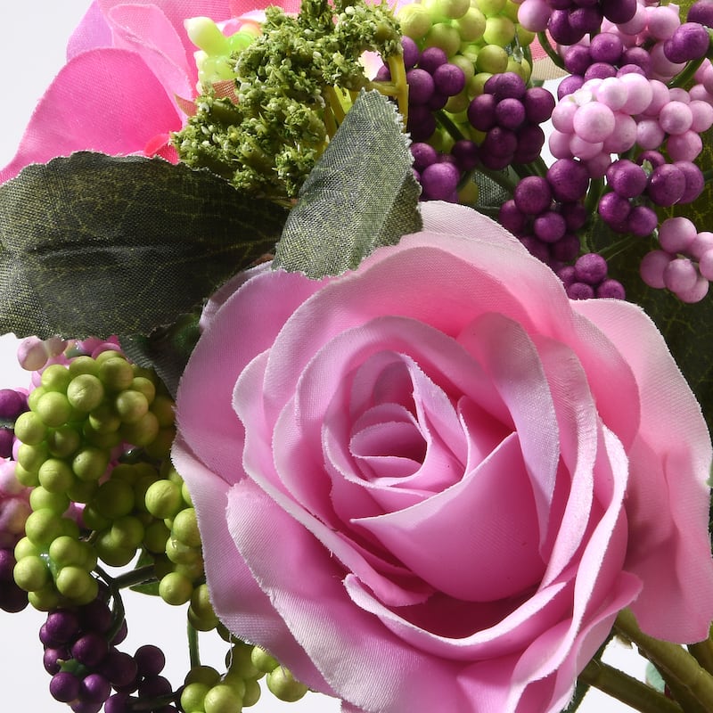 National Tree Company 12 in. Pink Rose Bundle - 12 IN