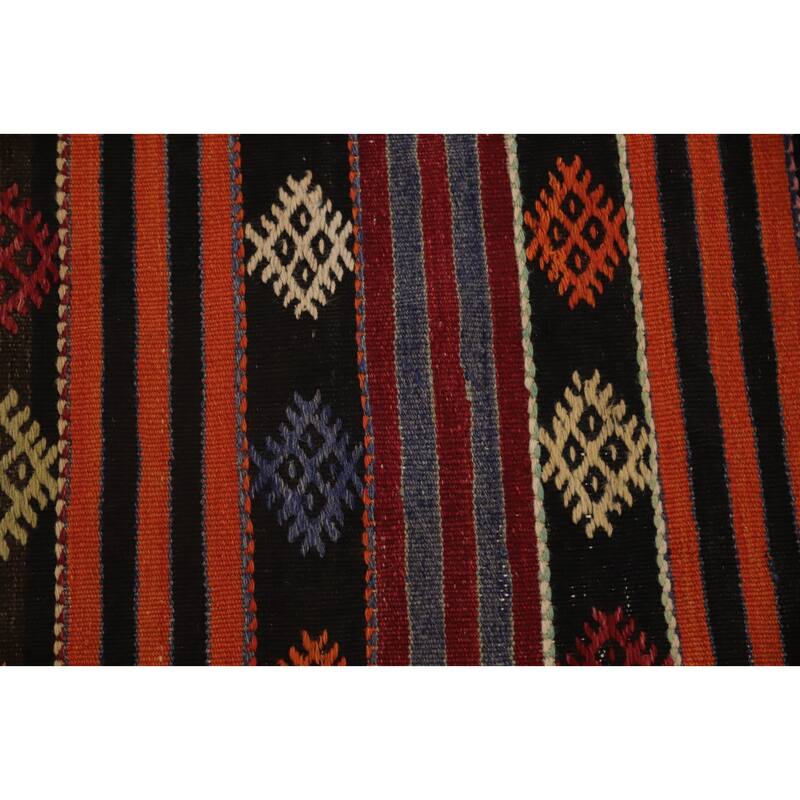 Hand Woven Oriental 100% Wool Carpet Southwestern Tribal Multi-Colored Kilim Area Rug - 9' 7'' X 6' 3''