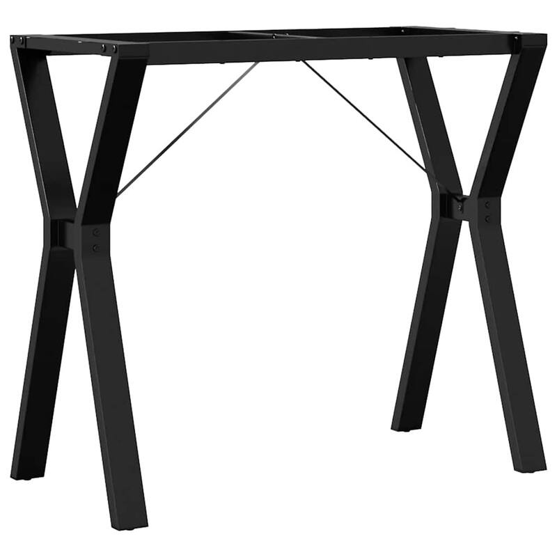 vidaXL Dining Table Leg Black Powder-Coated Steel - 15.7 in x 31.5 in x 28.7 in
