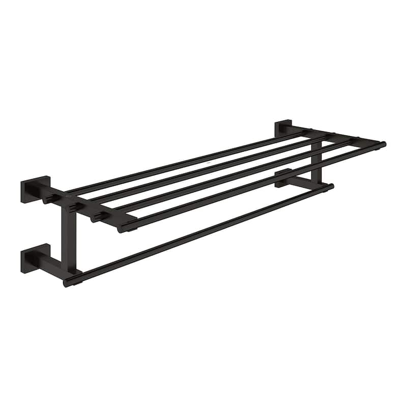 Grohe Essentials Cube 22" Towel Rack with Integrated Towel Bar - Matte Black