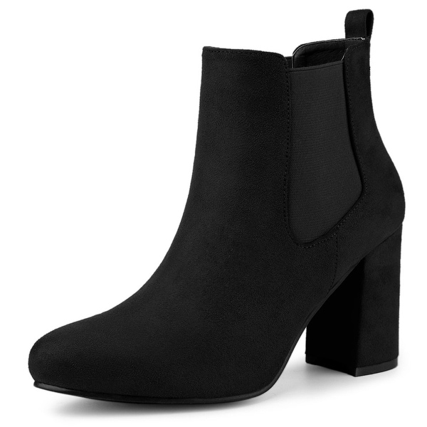 chunky high heel chelsea boots