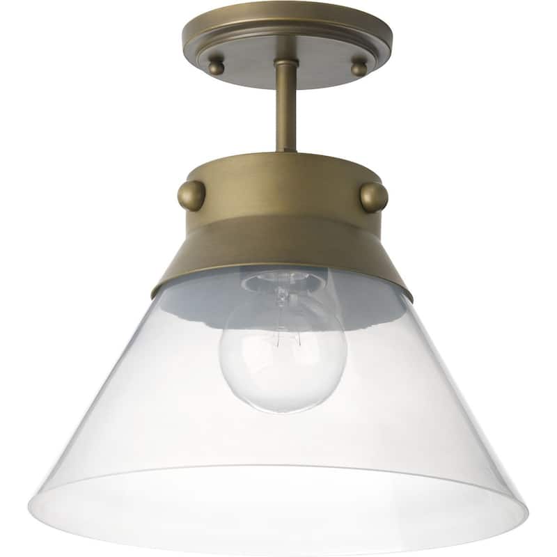 POINT DUME® Tapia Trail Collection Aged Brass Semi-Flush Convertible - 11.75 in x 11.75 in x 12.875 in
