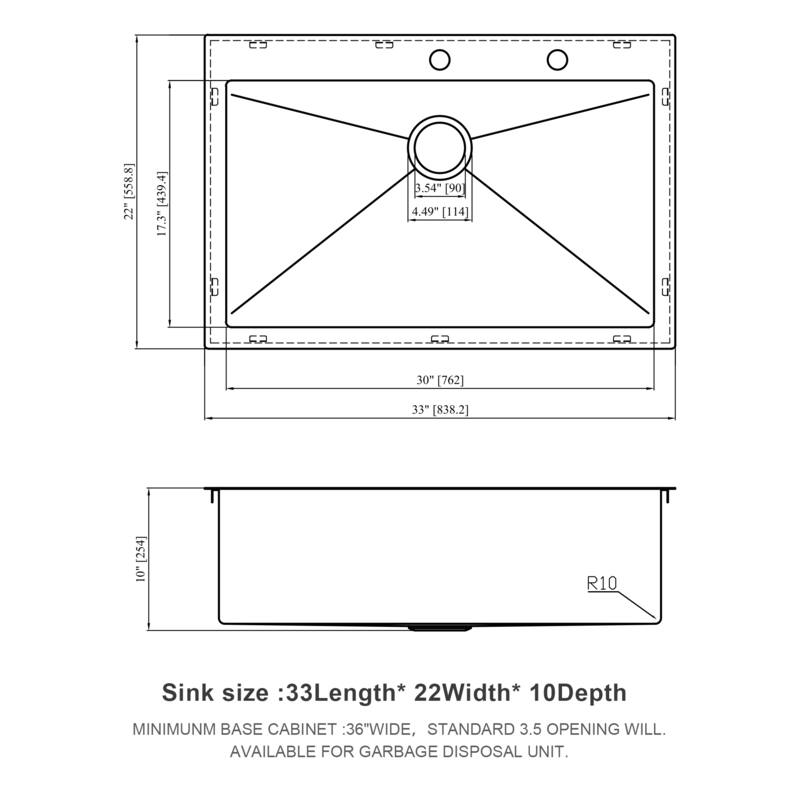 Drop-In 16 Gauge Single Bowl Stainless Steel Kitchen Sink in Brushed Nickel