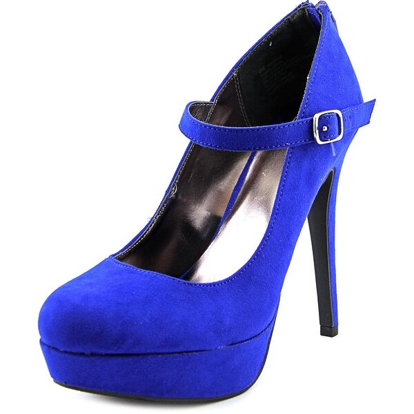 Material Girl Koko Women Open Toe Canvas Blue Platform Heel