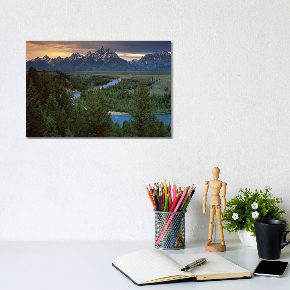 iCanvas "Teton Range At Snake River Overlook, Grand Teton National Park, Wyoming" by Tim Fitzharris Canvas Print