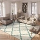 preview thumbnail 9 of 18, SAFAVIEH Dallas Shag Giusy Trellis 1.5-inch Thick Rug - Ivory/Grey - 4' x 6'