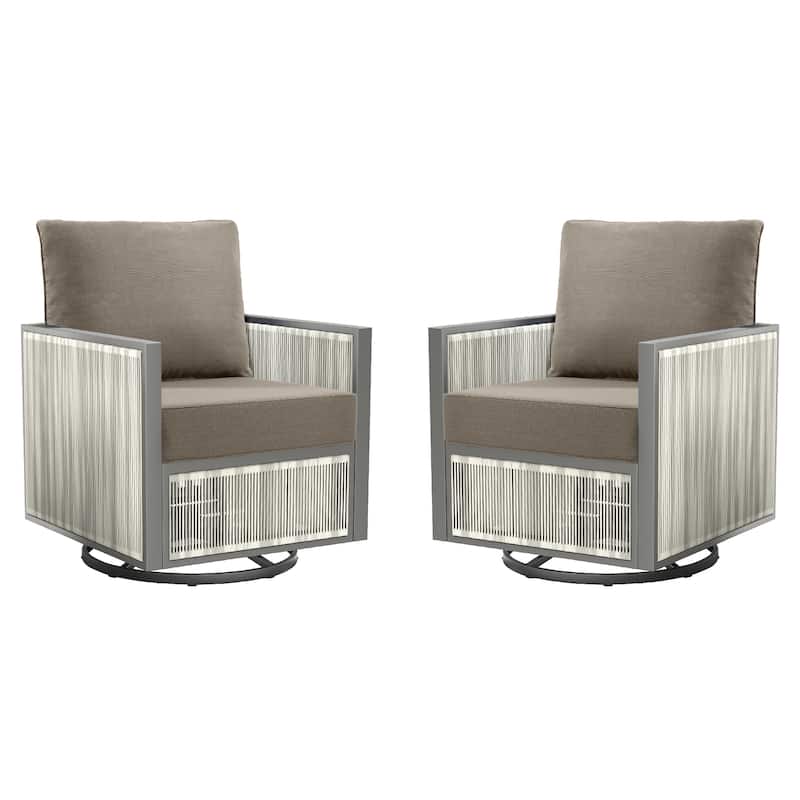 2 Pairs 6 Inch Seat & Back Cushion - Grey - 6 Inch