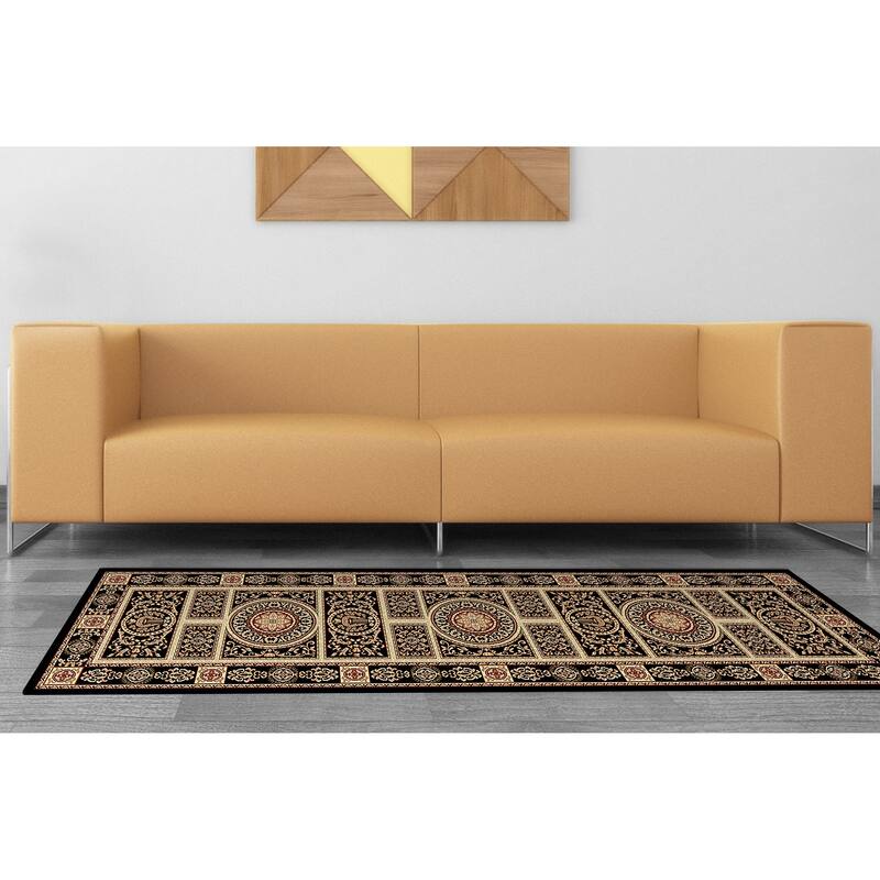Dynamic Rugs Legacy Traditional Area Rug - 2'2 X 7'7 - Black