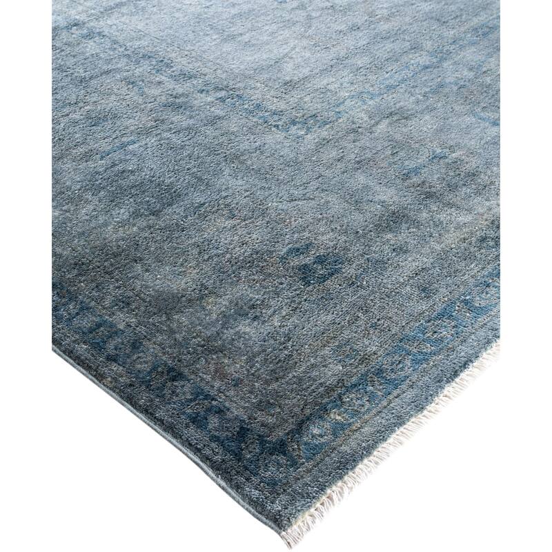 Overdyed One-of-a-Kind Hand-Knotted Area Rug - Gray - 9' 1" x 12' 1"