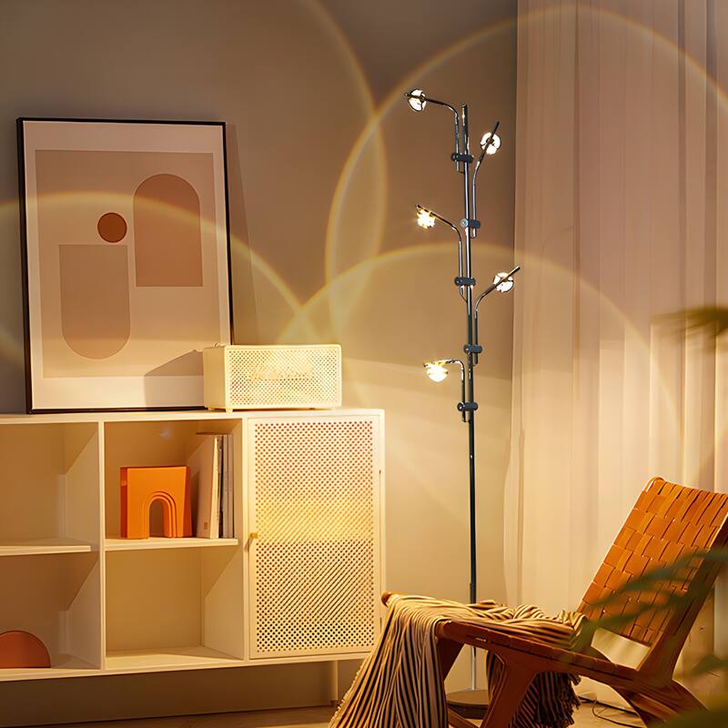 Multi Head Halo Projector Floor Lamp with RGB Filters - 71" H