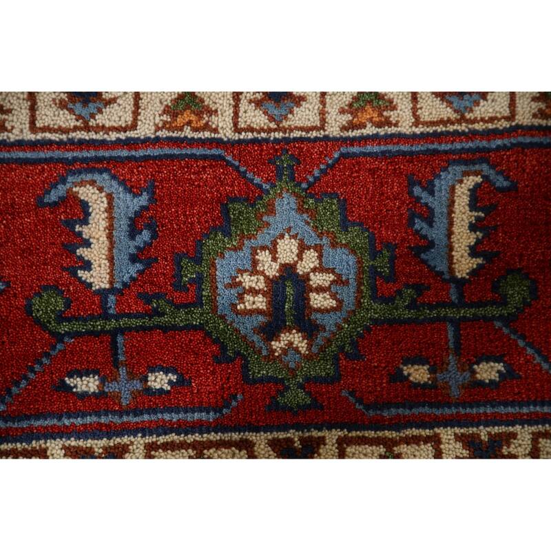 Blue Heriz Serapi Area Rug Hand-Knotted Wool Carpet - 8'9"x 11'11"