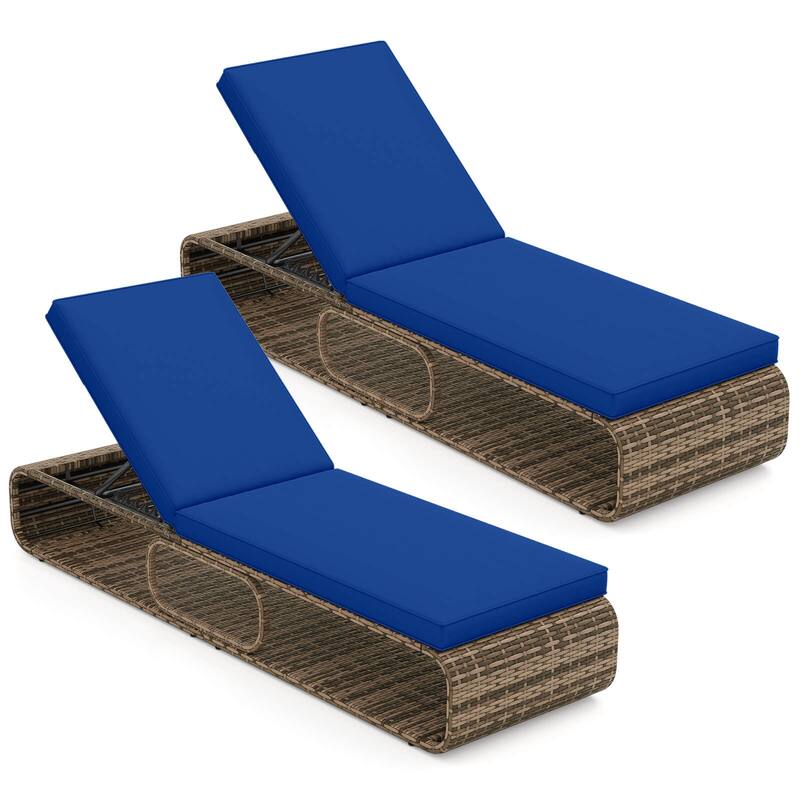 Costway 1/2 PCS Outdoor Chaise Lounge Chair with Adjustable Backrest - See Details