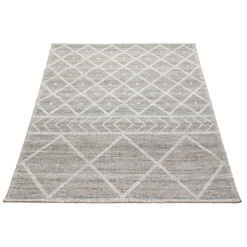 ECARPETGALLERY Braid weave Sienna Grey Wool Rug - 5'3 x 7'7