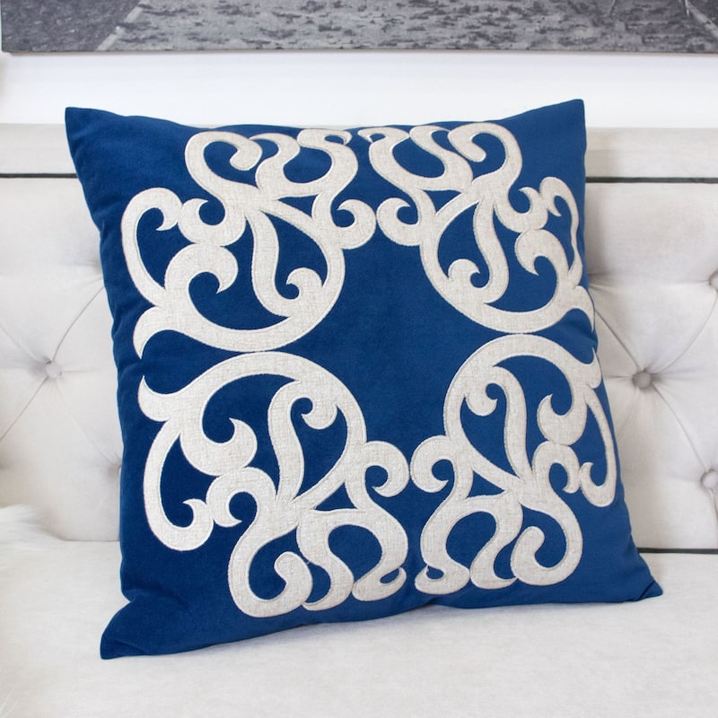 Vintage Vine Throw Pillow Set of 2, 20"x20" Polyester Velvet Cushion Covers with Hidden Zipper
