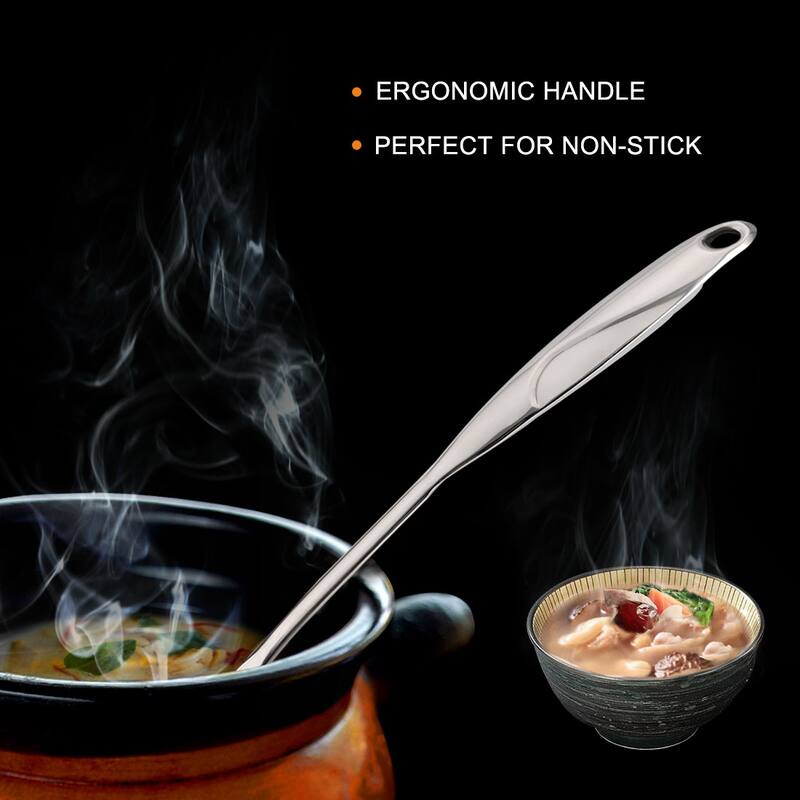 10.6" Stainless Steel Slotted Spoon Heat Resistant Non-stick Skimmer - 10.6" x 3"(L*W)