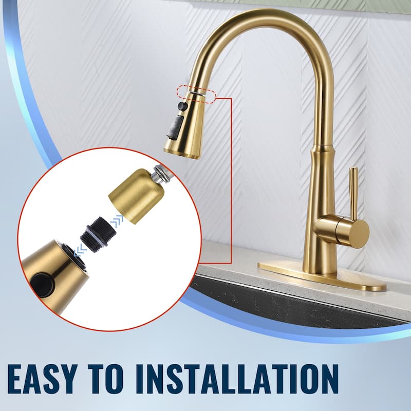WOWOW Stainless Steel Kitchen Sprayer Head - 3 Modes with 9 Adapters