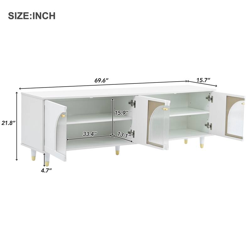 Harper&Bright Designs Contemporary TV Stand with Adjustable Shelves