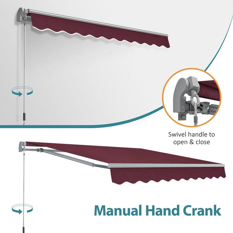 MCombo Patio Awning 12x8 Feet Sunshade Canopy for Manual Retractable Awnings, 4664