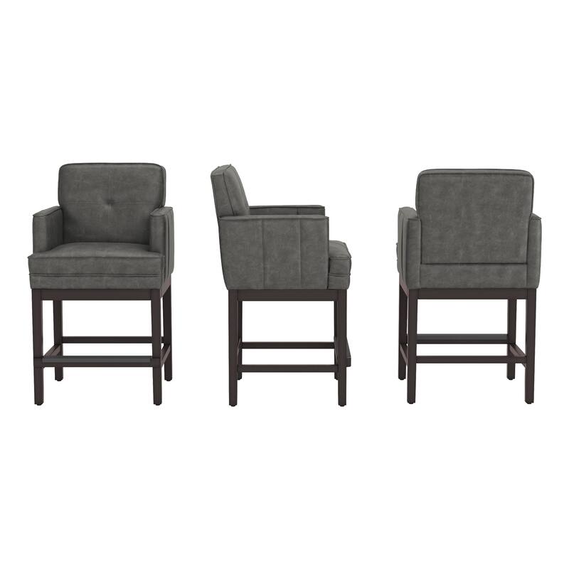 27.2 In Modern Cushioned Counter Height Bar Stools For Kitchen Island Dining Room Ba - 22.4" W x 20.6" D x 40.2" H
