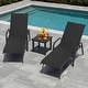 preview thumbnail 28 of 49, VredHom Outdoor Patio Adjustable Chaise Lounges Chairs with Arms (Set of 2/4 )