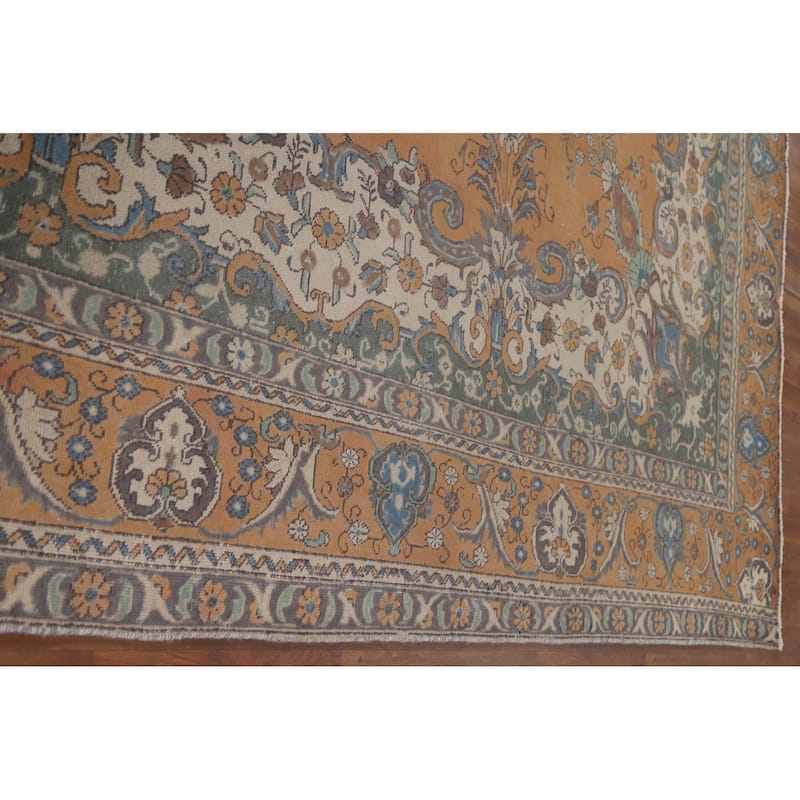 Tabriz Persian Vintage Area Rug Handmade Wool Carpet - 9'9"x 12'5"