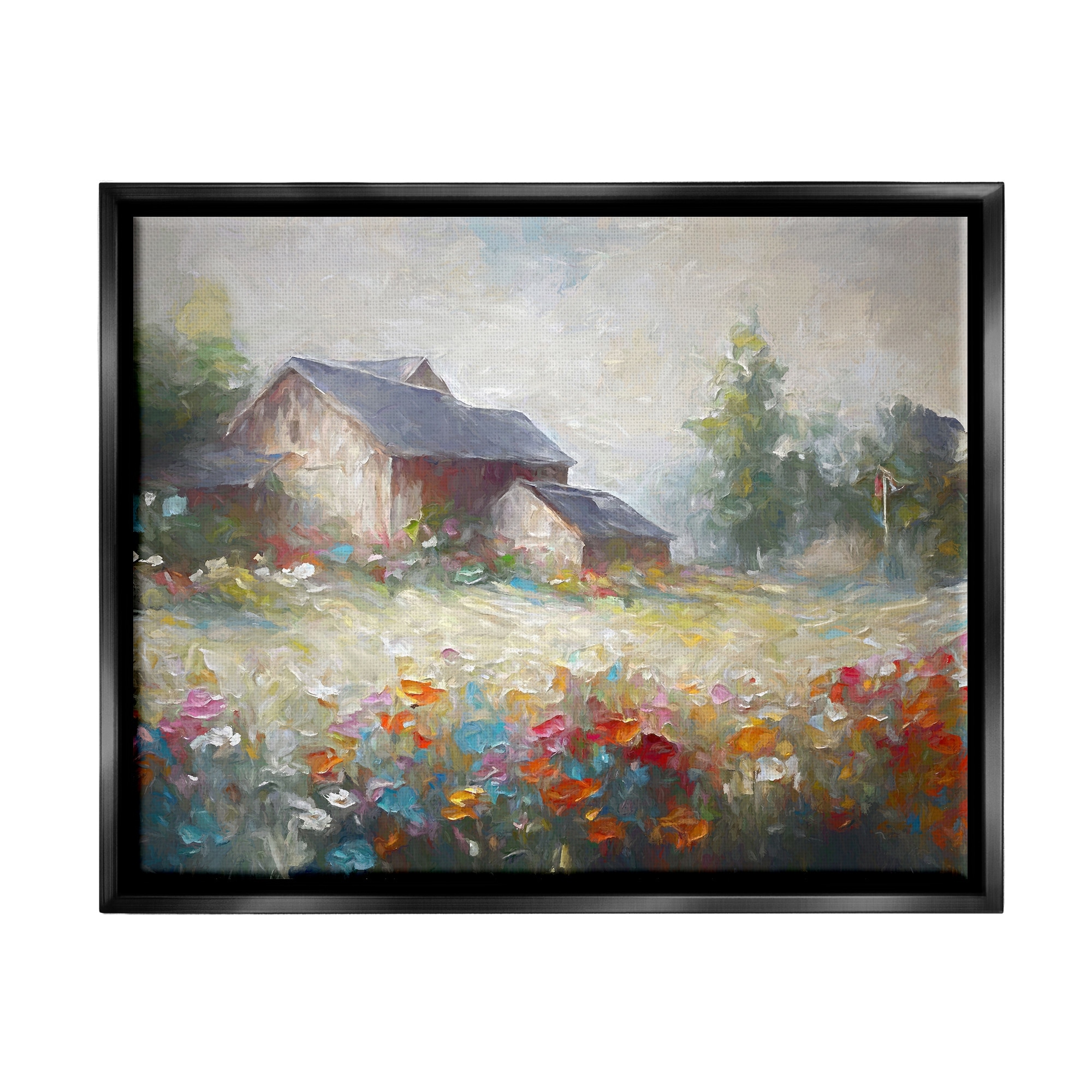 Stupell Abstract Floral Countryside Framed Floater Canvas Wall Art Design by Ramona Murdock