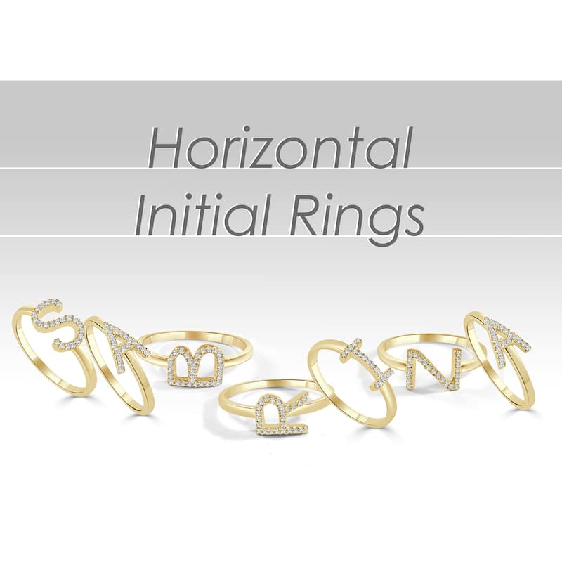 Joelle Collection Diamond Initial Ring for Her 14k Yellow Gold 1/10 ct TDW Women's Ring