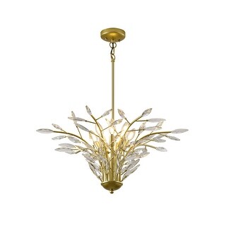 7-Light Gold Branch Chandelier With Clear Crystal Accents - Bed Bath ...