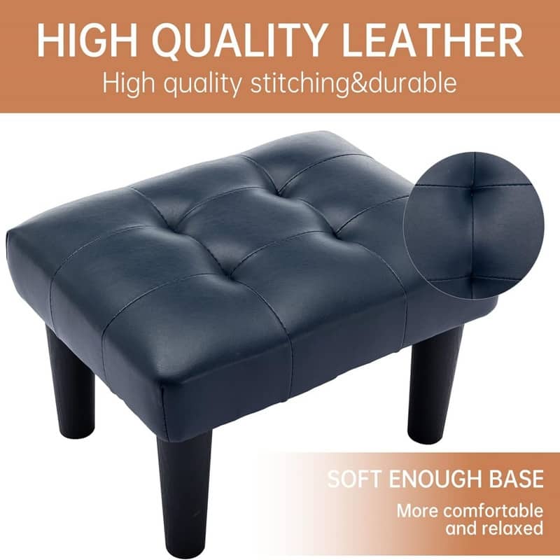 Small Footstool Ottoman Faux Leather（1PCS) - On Sale - Bed Bath ...