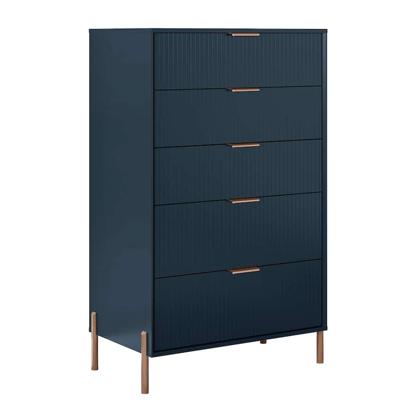 Modern 30" 5-Drawer Chest with Metal Handles