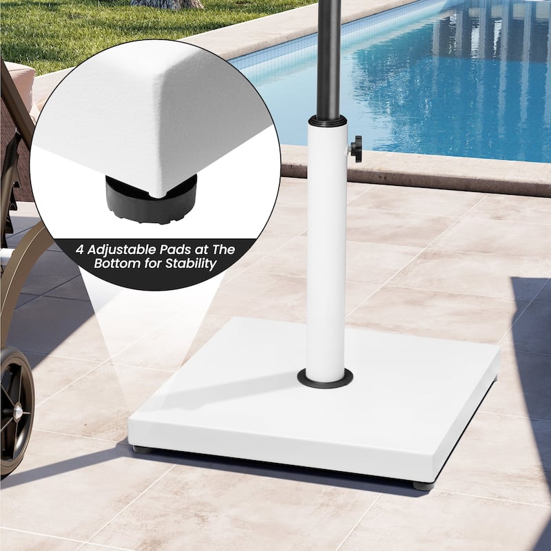 Outdoor 42/55 lbs Square Cement Concrete Umbrella Base Holder Weighted Stand for Market Umbrella