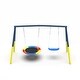 preview thumbnail 2 of 3, Heavy-Duty A-Frame Metal Outdoor Swing Set with 1 Saucer Swing Seat and 1 Belt Swings Seat