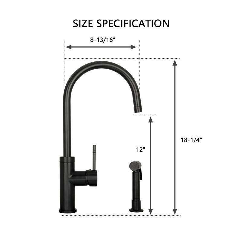 One-Handle Widespread Kitchen Faucet with Side Spray