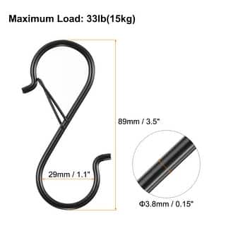 S Hooks S-shaped Metal Hook Hanger with Safety Buckle for Hanging Plants  Clothes Pots and Pans Kitchen Utensil Bags - 12pcs - Bed Bath & Beyond -  43463647
