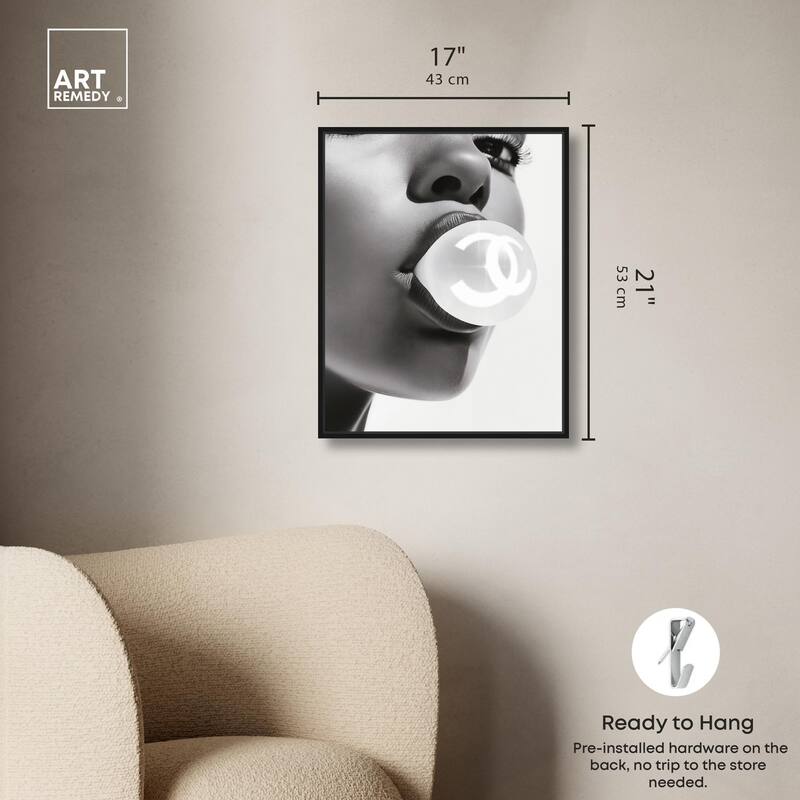 Bubble Gum Pop Monochrome Canvas by Art Remedy